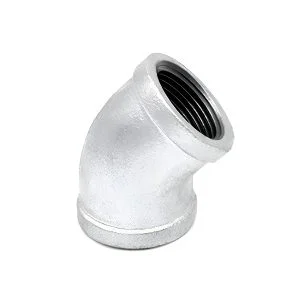 codo x 45° fierro galvanizado rosc.