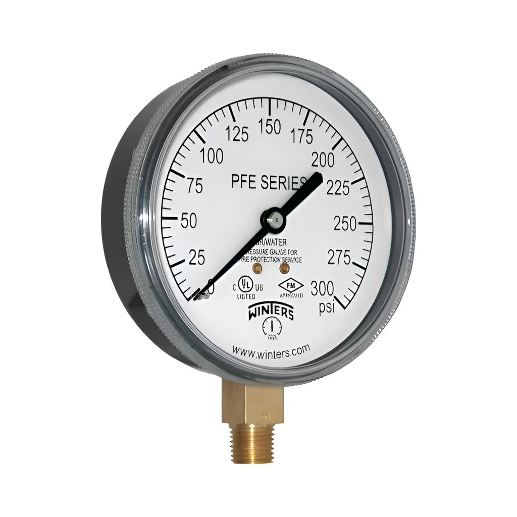 Manometro 0 A 300 PSI Dial 4" S/ Glicerina UL/FM